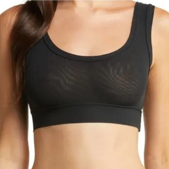 SKIMS Womens Size Small Fits Everybody Scoop Neck Bralette Mesh Onyx Comfort NWT - Picture 1 of 5